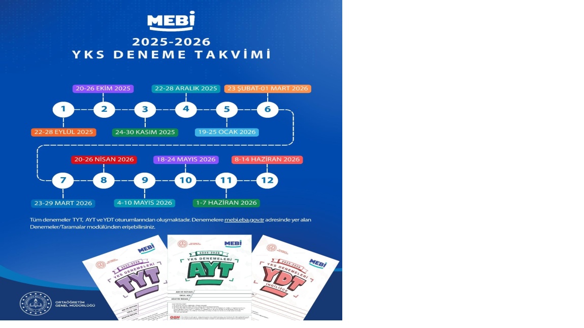 YKS DENEME TAKVİMİ!